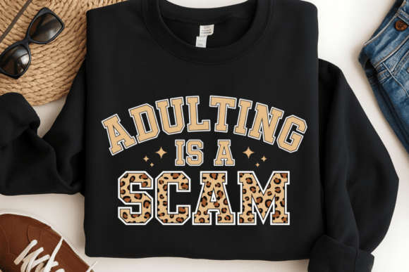 Adulting is a Scam PNG Design: A Bold Graphic for Relatable Humor