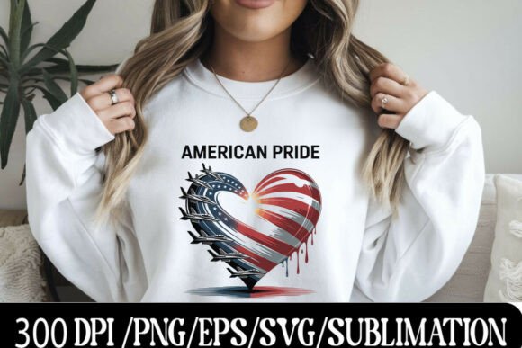 American Flag Heart with Fighter Jets: Bold Design for Impact