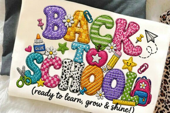 Back to School Embroidery Typography PNG: A Designer's Craft-Forward Asset
