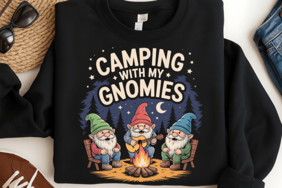 Camping with My Gnomies Shirt PNG: A Playful Design Asset