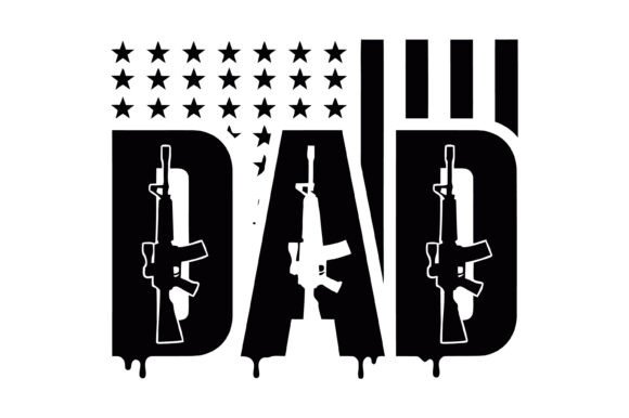 Dad Patriotic Flag Typography: Bold Design for Brand Identity