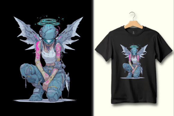 Designing the Future: The Cyberpunk Angel with Tattoos Aesthetic