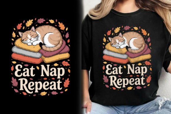 Eat Nap Repeat Cat Thanksgiving T-Shirt: Your Go-To for Festive Fun