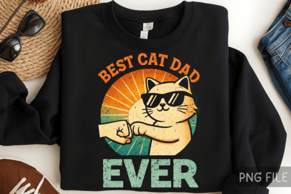 Funny Cat Lover Dad PNG Retro Shirt: A Design Deep Dive