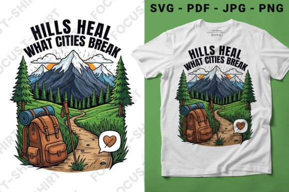 Hills Heal What Cities Break SVG: A Design for Digital Detox