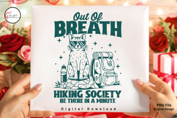 Out of Breath Hiking Society Camping Cat: A Design That Gets the Struggle