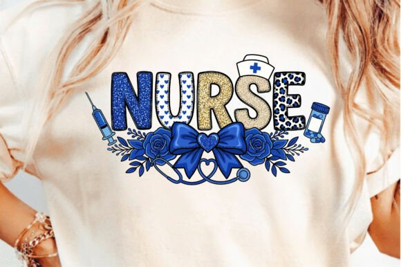 Preppy Nurse Floral Leopard Print Png: A Bold Design Asset