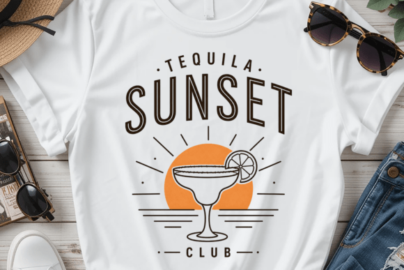 Tequila Sunset Club PNG: Summer Style in a Single File
