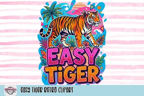 Unleash Your Creative Roar with Easy Tiger Retro Clipart